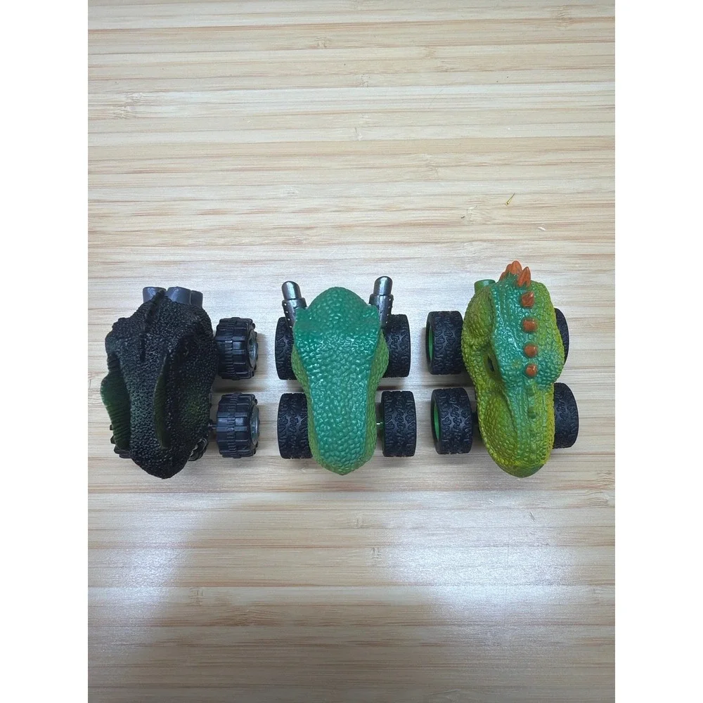 Lot of 3 Dinosaur‎ Pull Back Cars Monster Truck T Rex Toy Vehicles